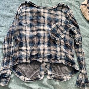 Cloth & Stone Long Sleeve Plaid Top